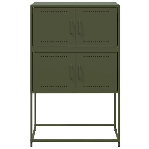 Skænk 68,5x38,5x107 cm stål olivengrøn
