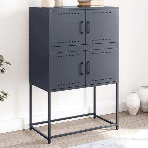 Skænk 68,5x38,5x107 cm stål antracitgrå