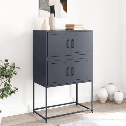 Skænk 68,5x38,5x107 cm stål antracitgrå