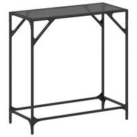 Konsolbord med sort glastop 80x35x81 cm stål