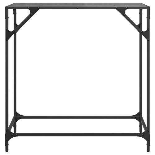 Konsolbord med sort glastop 80x35x81 cm stål
