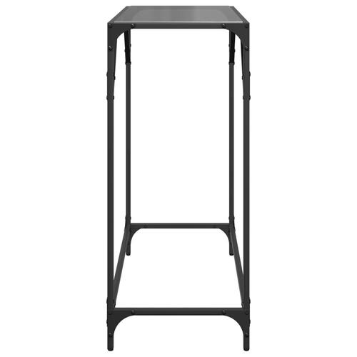 Konsolbord med sort glastop 80x35x81 cm stål