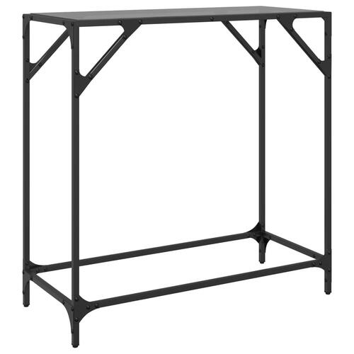 Konsolbord med sort glastop 80x35x81 cm stål