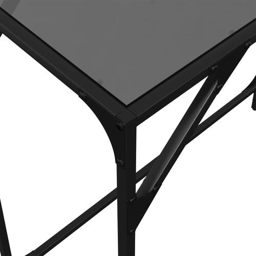 Konsolbord med sort glastop 80x35x81 cm stål