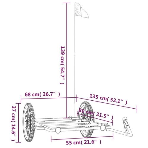 Cykelanhænger 135x68x37 cm jern sort