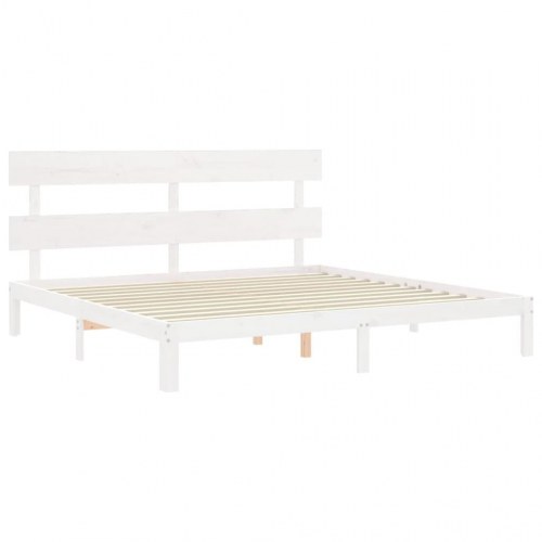Sengeramme i massivt fyrretræ - 200x200 cm, hvid