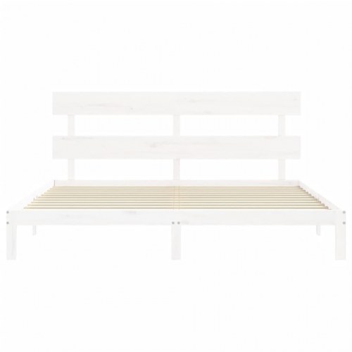 Sengeramme i massivt fyrretræ - 200x200 cm, hvid