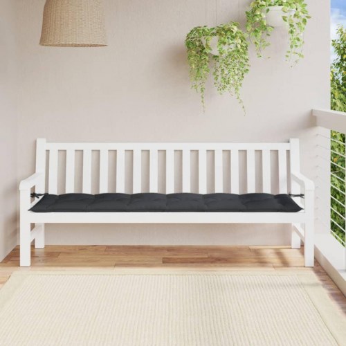 Bænkehynde til havebænk 200 x 50 x 7 cm - meleret antracitgrå