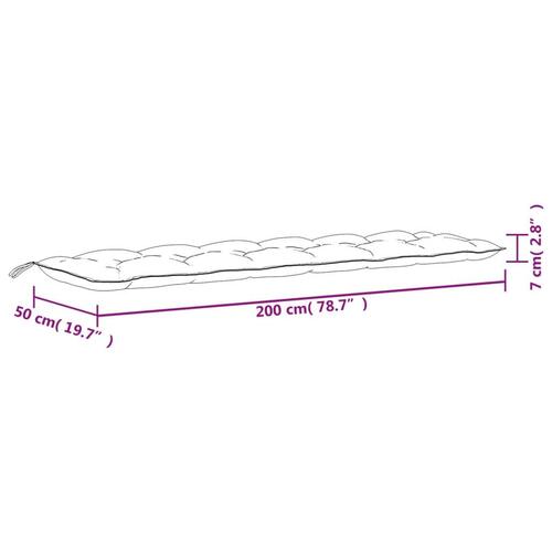 Hynde til havebænk 200x50x7 cm stof meleret antracitgrå