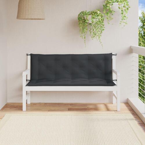 Hynder til havebænk 2 stk. 150x50x7 cm stof meleret antracitgrå