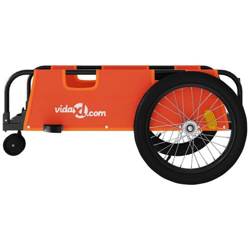 Cykelanhænger oxfordstof og jern orange og sort