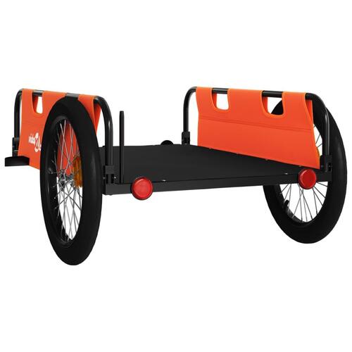 Cykelanhænger oxfordstof og jern orange og sort