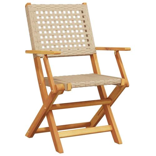 Foldbare havestole 8 stk. polyrattan beige