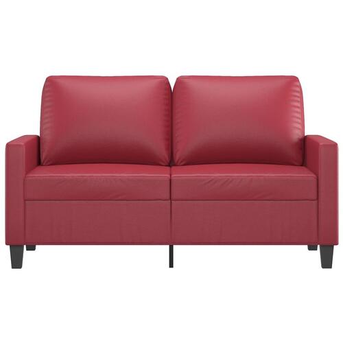 2-personers sofa 120 cm kunstlæder vinrød