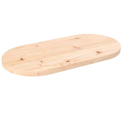 Bordplade 60x30x2,5 cm oval massivt fyrretræ