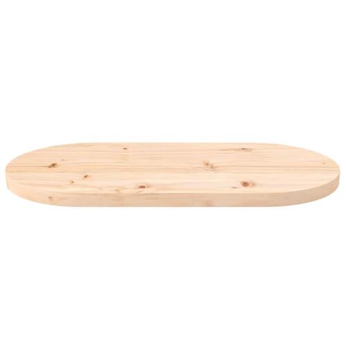 Bordplade 60x30x2,5 cm oval massivt fyrretræ