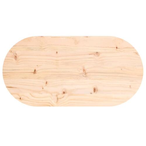 Bordplade 60x30x2,5 cm oval massivt fyrretræ