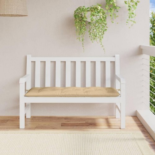 Bænkhynde til havebænk 120 x 50 x 7 cm - meleret beige