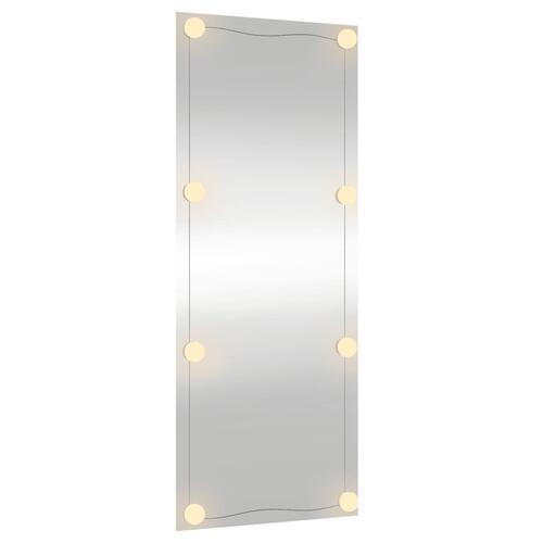 Vægspejl med LED-lys 40x100 cm rektangel glas
