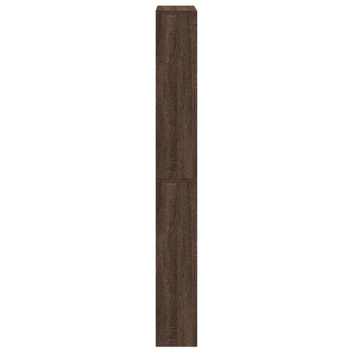 Skoskab med spejl og 4 hylder 63x17x134 cm brun egetræsfarve