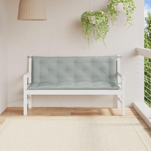 Hynder til havebænk 2 stk. 150x50x7 cm stof meleret lysegrå