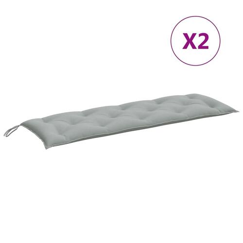 Hynder til havebænk 2 stk. 150x50x7 cm stof meleret lysegrå