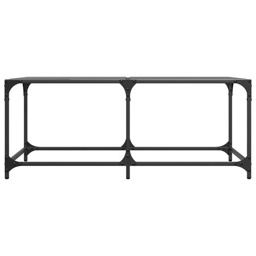 Sofabord med sort glastop 98,5x50x40 cm stål