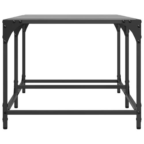 Sofabord med sort glastop 98,5x50x40 cm stål