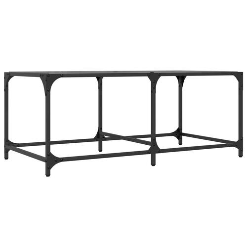 Sofabord med sort glastop 98,5x50x40 cm stål