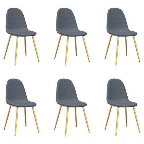 Spisebordsstole 6 stk. velour mørkegrå
