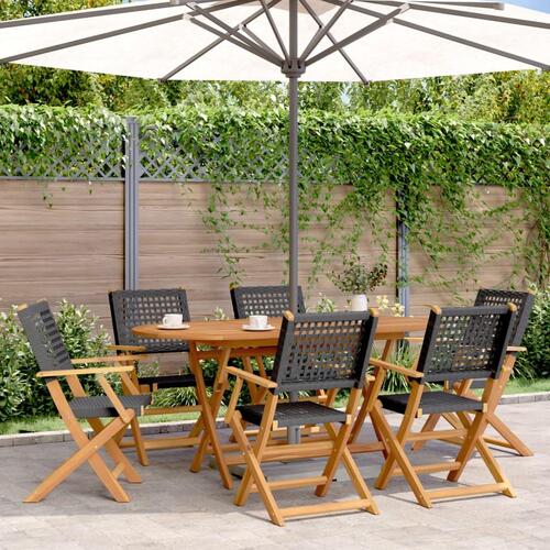 Foldbare havestole 6 stk. polyrattan sort