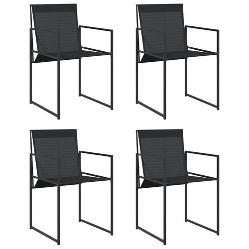 Havestole 4 stk. stål og textilene sort