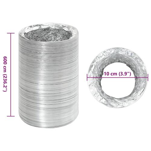 Ventilationsslange 6 m Ø10 cm aluminium