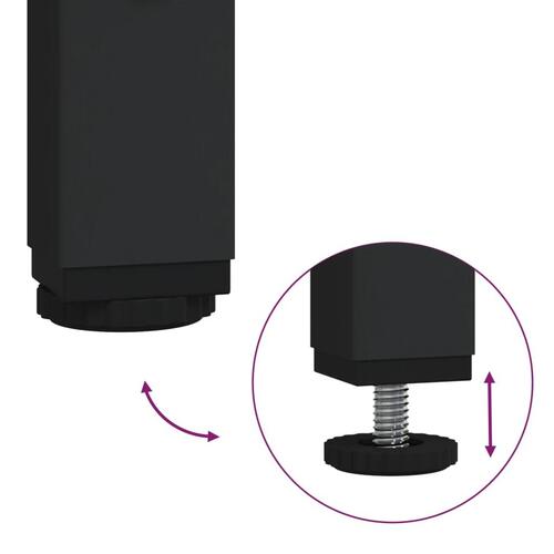 Konsolbord med sort glastop 98x35x81 cm stål