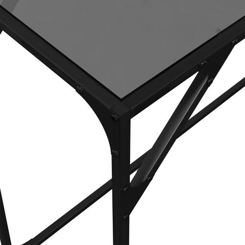 Konsolbord med sort glastop 98x35x81 cm stål