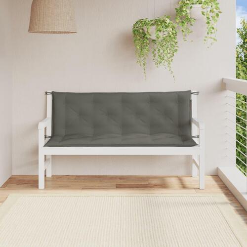 Hynder til havebænk 2 stk. 150x50x7 cm stof meleret mørkegrå