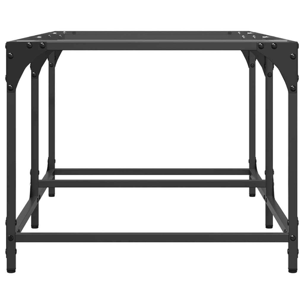 Sofabord med transparent glastop 98,5x50x40 cm stål