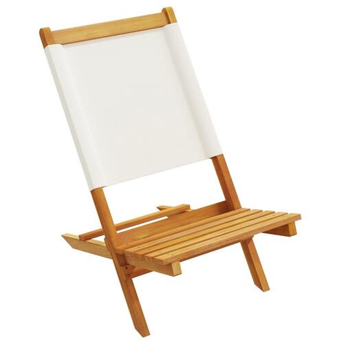 Foldbare havestole 6 stk. stof og massivt træ cremehvid