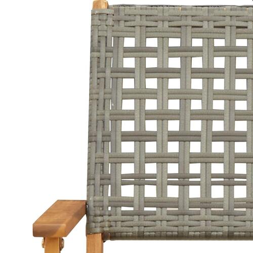 Havestole 8 stk. foldbar polyrattan og massivt træ grå