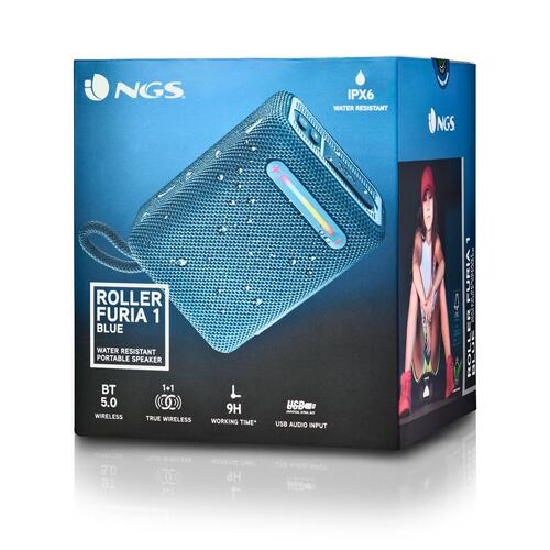 Transportable Bluetooth-højttalere NGS Roller Furia 1 Blue Blå 15 W