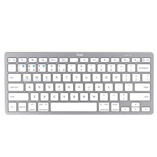 Tastatur Trust Hvid Sølvfarvet Spansk qwerty