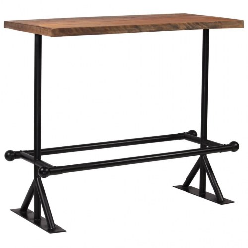 Barbord 120x60x107 cm massivt genbrugstræ mørkebrun
