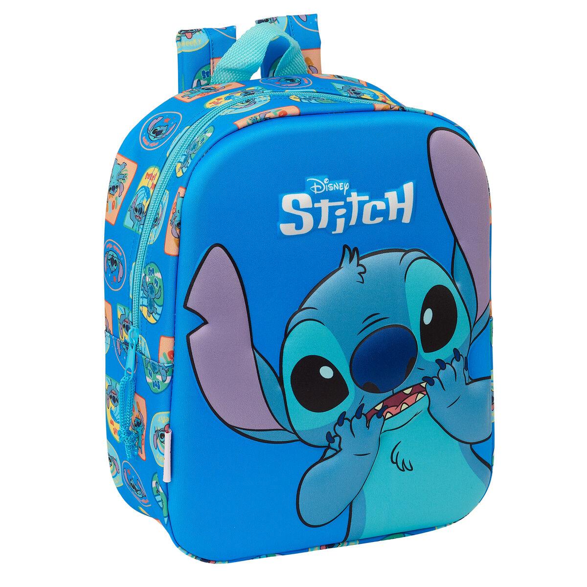 Skoletaske Disney Lilo & Stitch blå 22 × 27 × 10 cm 3D
