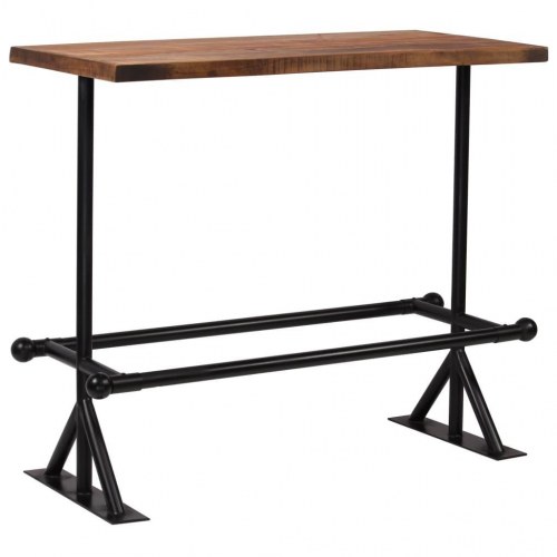 Barbord 120x60x107 cm massivt genbrugstræ mørkebrun