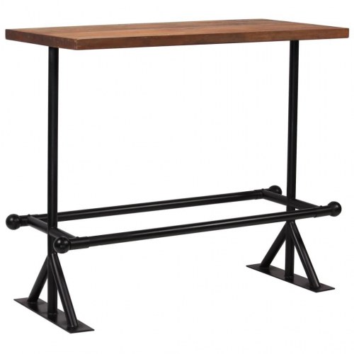 Barbord 120x60x107 cm massivt genbrugstræ mørkebrun