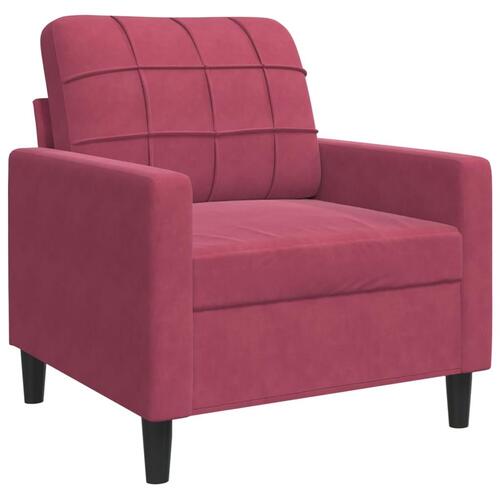 Lænestol 60 cm velour vinrød