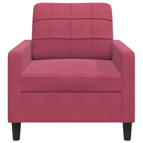 Lænestol 60 cm velour vinrød