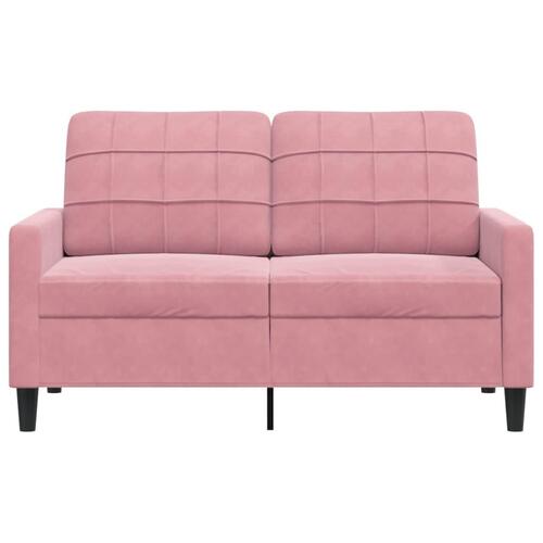 2-personers sofa 120 cm fløjl lyserød