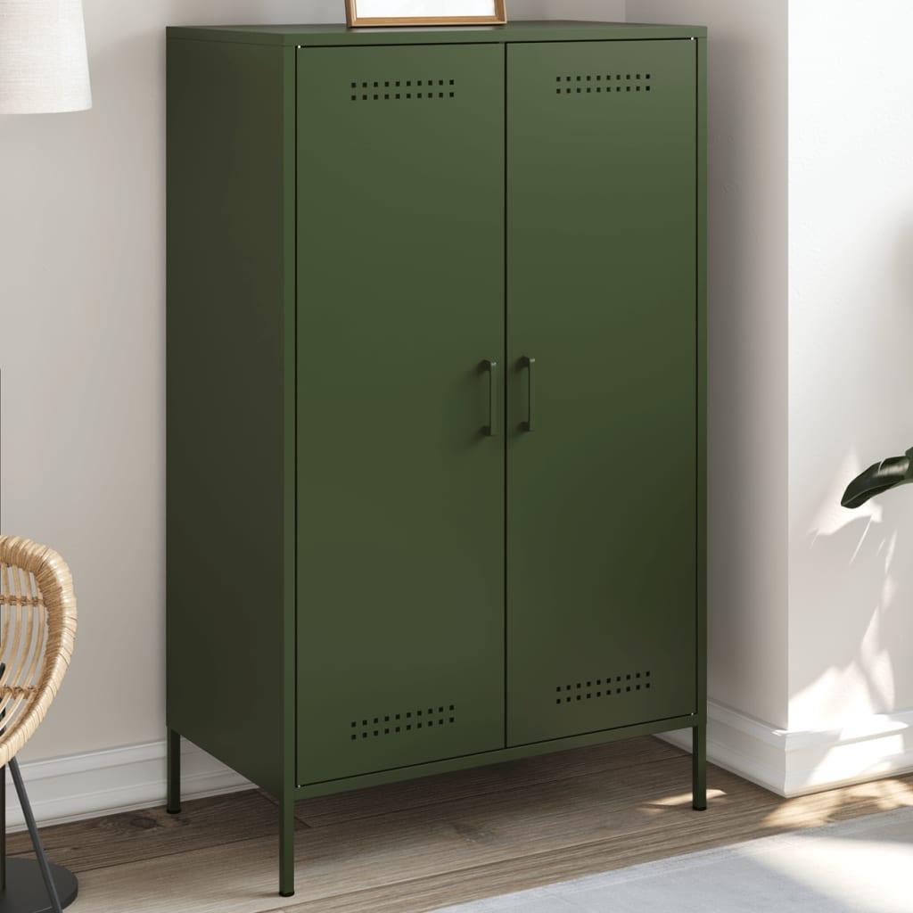 Højskab 68x39x113 cm stål olivengrøn