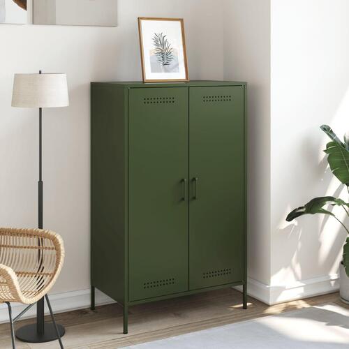 Højskab 68x39x113 cm stål olivengrøn